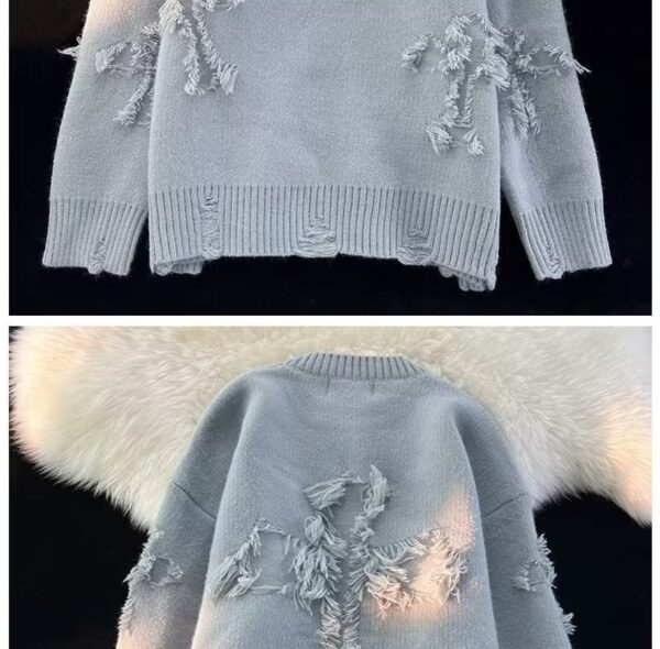 Autumn And Winter Ripped Sweater Men - Image 8