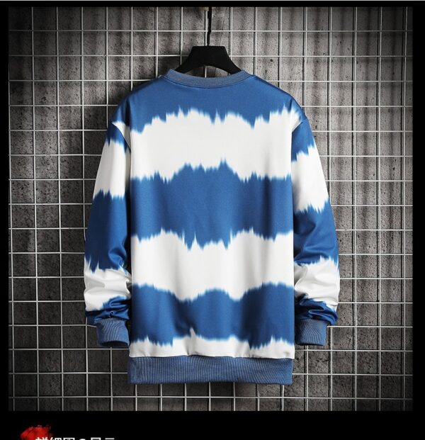 Two-tone Tie-dye Plus Size Loose Casual Men's Sweater - Image 4
