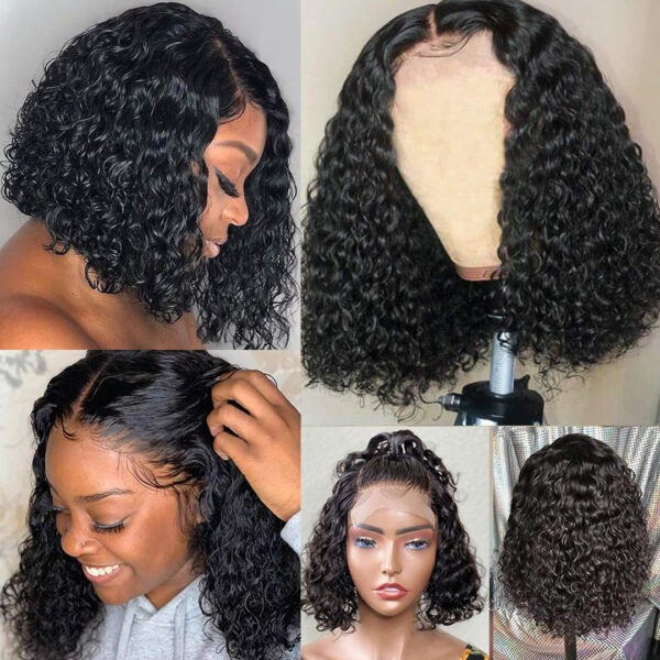 Sunper Queen Short Bob Wig Jerry Curly Human Hair Wigs For W - Image 5