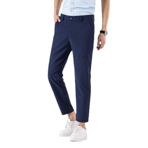 Casual Cropped Pants Men's Spring And Autumn Slim Fit Skinny Business Men's Suit Pants Korean Fashion - Image 3
