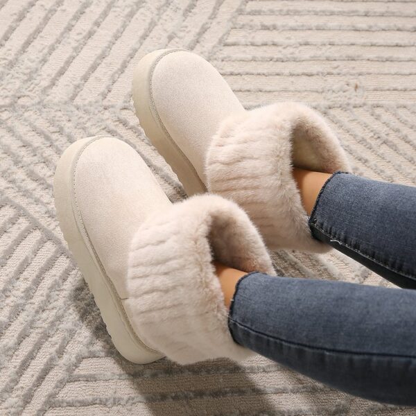 Thick-soled Plush Snow Boots Winter Warm Mid-tube Furry Cotton Shoes For Women Short Boot - Image 6