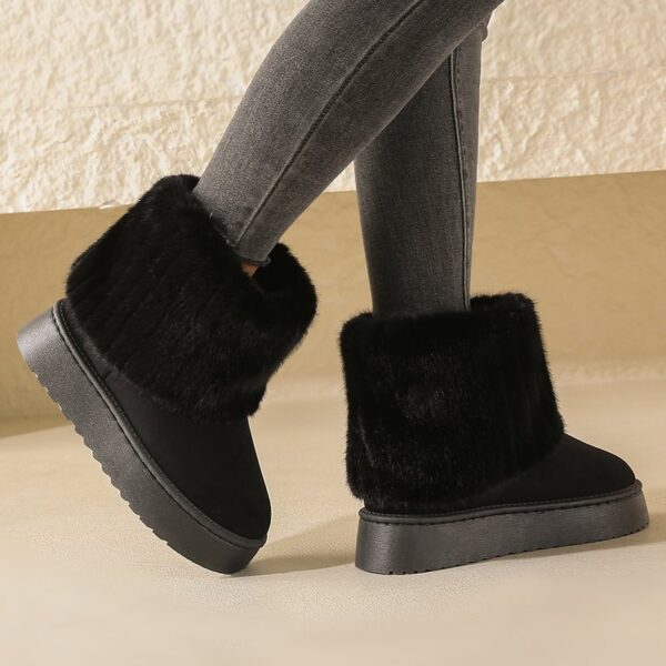Thick-soled Plush Snow Boots Winter Warm Mid-tube Furry Cotton Shoes For Women Short Boot - Image 2