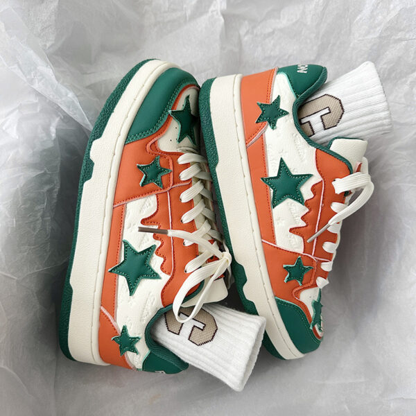 Summer Ins Hong Kong Style Contrast Color Retro Five-pointed Star Lightweight Trendy Sports Board Shoes - Image 4