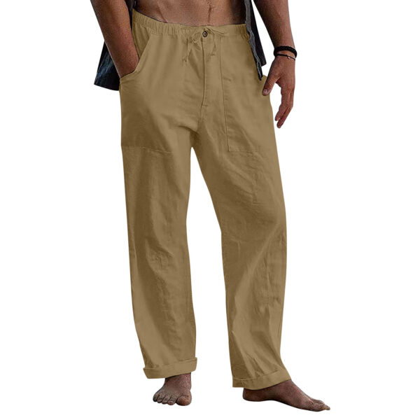 Drawstring Casual Pants Summer Solid Color Trousers - Image 3