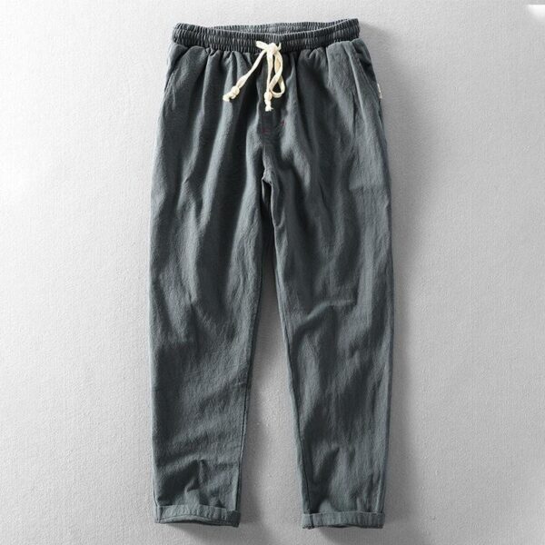 Cotton And Linen Youth Plus Size Long Pants - Image 7
