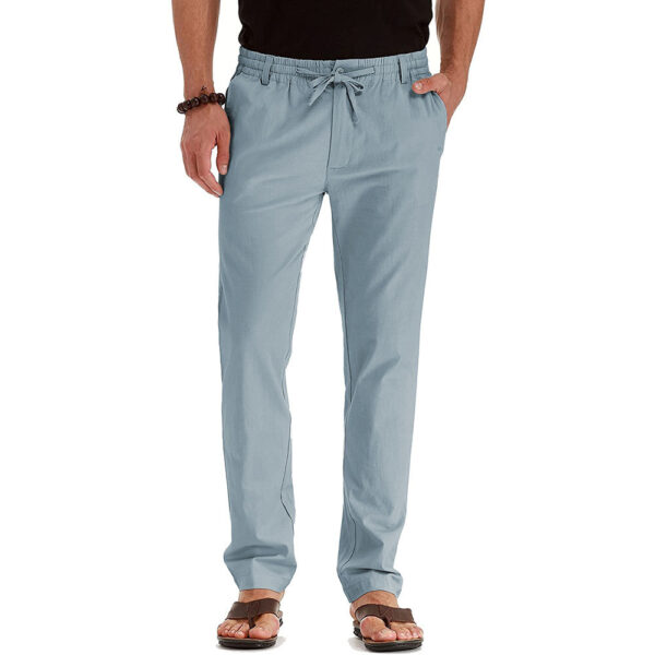 Business Casual Men's Pants Europe And The United States Loose Large Size Elastic Waist With Solid Color Sweatpants Men - Image 3
