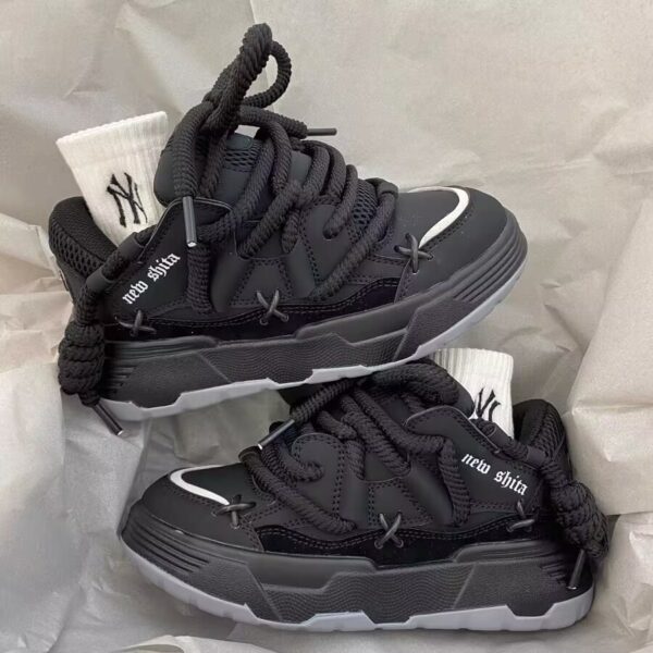 Thick Bottom Retro Height Increasing Couple Clunky Sneakers - Image 7