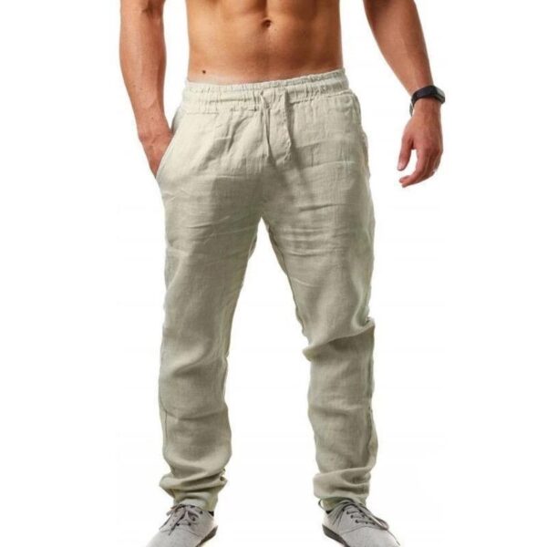 Summer Men's Breathable Linen Loose Leisure Sports Trousers - Image 8
