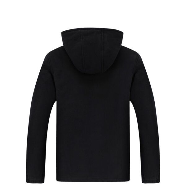 Loose Plus Size Cardigan Hooded Warm Fleece Jacket - Image 2