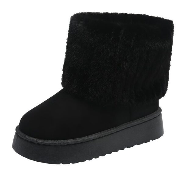 Thick-soled Plush Snow Boots Winter Warm Mid-tube Furry Cotton Shoes For Women Short Boot - Image 8