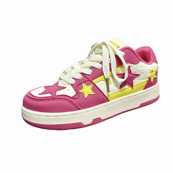 Summer Ins Hong Kong Style Contrast Color Retro Five-pointed Star Lightweight Trendy Sports Board Shoes - Image 5
