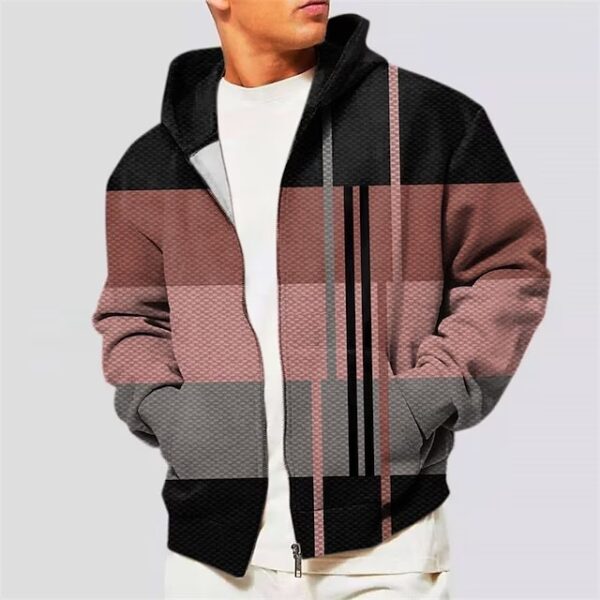 3d Printing Cardigan Zipper Men's Hooded Sweater - Image 5