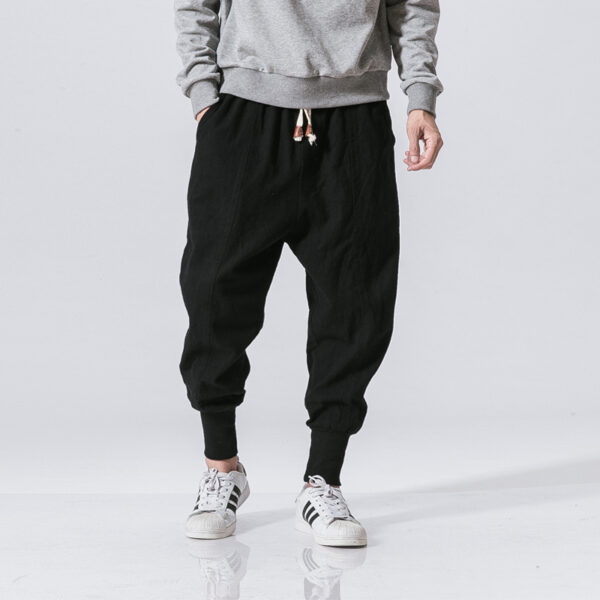 Japanese Cotton And Linen Men's Casual Pants And Foot Pants - Image 5