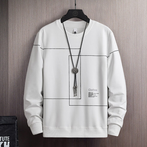 Youth Round Neck Casual Autumn Cotton Sweater Men's Long Sleeves - Image 5