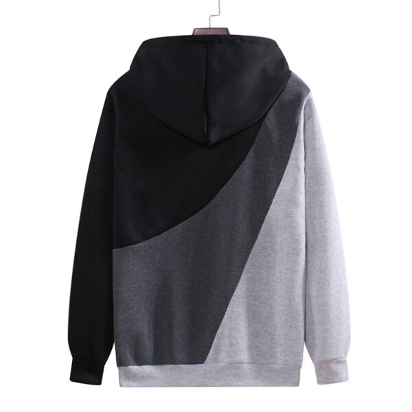 Casual Men's Loose Stitching Hooded Pullover Sweater - Image 3