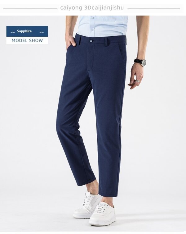 Casual Cropped Pants Men's Spring And Autumn Slim Fit Skinny Business Men's Suit Pants Korean Fashion - Image 9