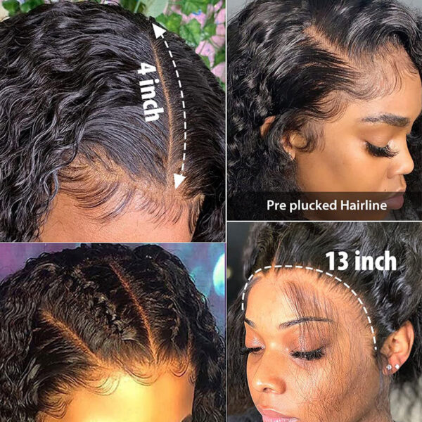 Deep Wave T Part Frontal Wig Human Hair Headgear - Image 2