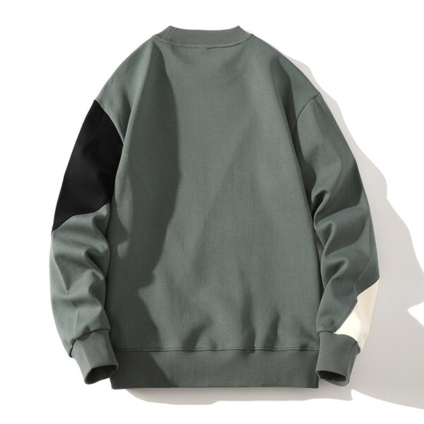 Men's Round Neck Sweater Spring Fashion Loose Breathable Stitching Long Sleeve - Image 5