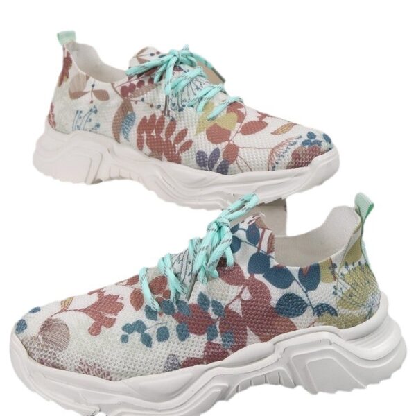 Flyknit Casual New Running 3D Printed Flowers Slip-on Light Running Shoes - Image 2