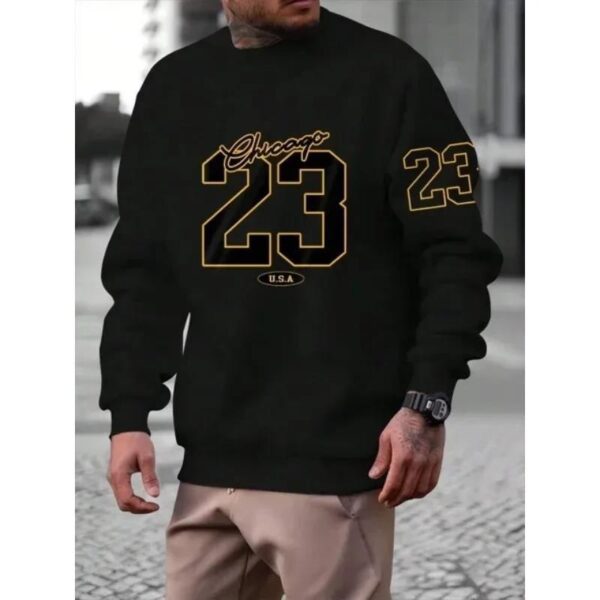 Art Letter Design Man Clothes Set Style Fleece Sweats - Image 4