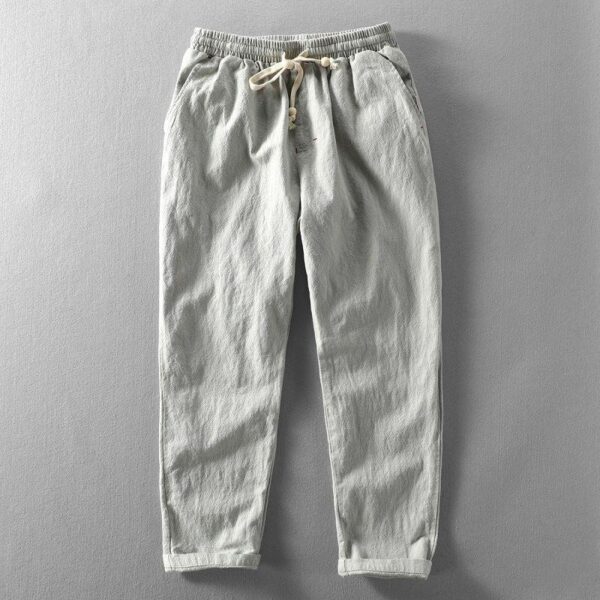 Cotton And Linen Youth Plus Size Long Pants - Image 8