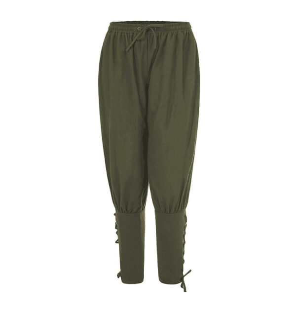 Men's Cotton And Linen Trousers Ankle Strap Pants Medieval Viking - Image 7