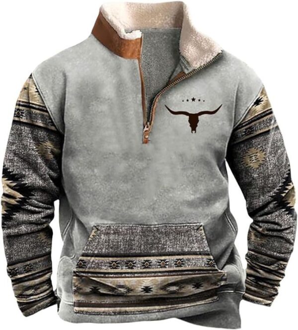 European And American 3d Digital Printing Turtleneck Half Zipper Sweater - Image 6
