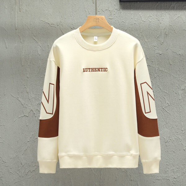 Loose Color Matching Round Neck Long Sleeve T-shirt Casual Top - Image 5