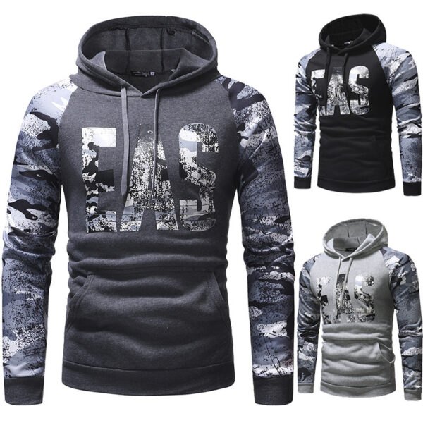 Mens Long Sleeve Camouflage Print Sweatshirt - Image 6