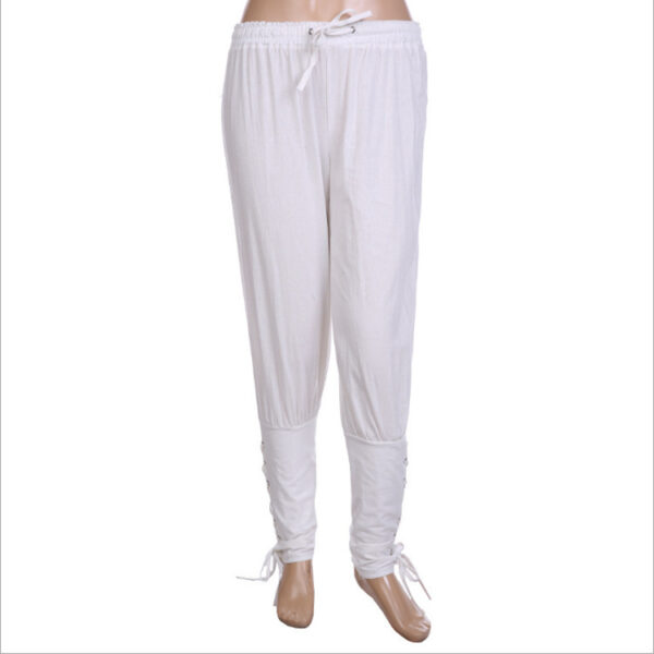 Men's Cotton And Linen Trousers Ankle Strap Pants Medieval Viking - Image 8