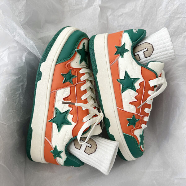Summer Ins Hong Kong Style Contrast Color Retro Five-pointed Star Lightweight Trendy Sports Board Shoes - Image 2