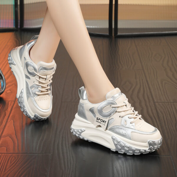 Thick-soled Leather Sports Casual Shoes Breathable - Image 5