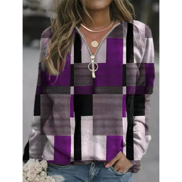 Women's Tops Checkered Sweaters Fleece Jackets - Image 5