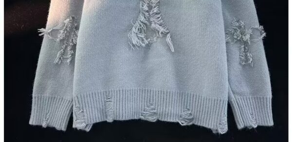 Autumn And Winter Ripped Sweater Men - Image 3