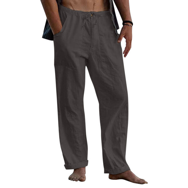 Drawstring Casual Pants Summer Solid Color Trousers - Image 4