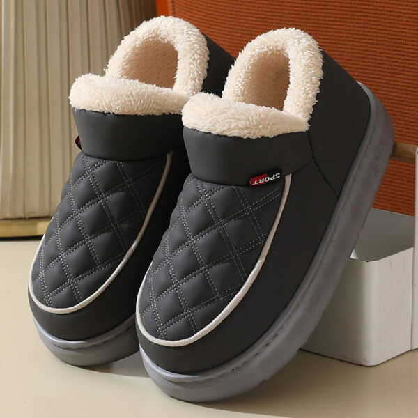 Winter Plush Cotton Shoes Warm Thick-bottom Waterproof Home Slippers All-match Indoor Outdoor Garden Shoes For Women - Image 2