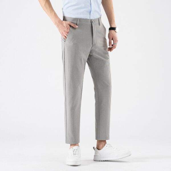 Casual Cropped Pants Men's Spring And Autumn Slim Fit Skinny Business Men's Suit Pants Korean Fashion - Image 4