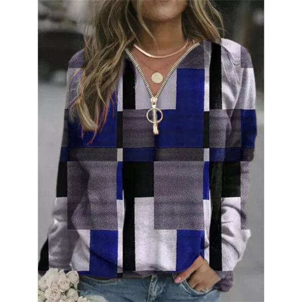 Women's Tops Checkered Sweaters Fleece Jackets - Image 2