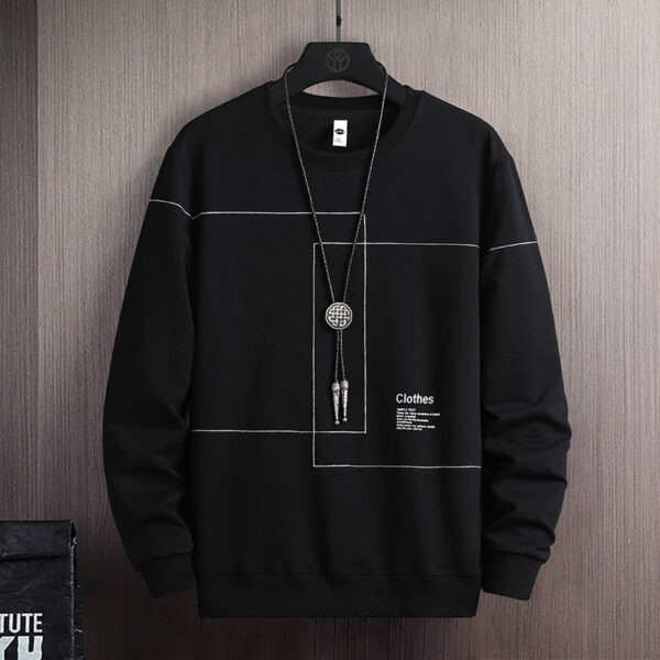 Youth Round Neck Casual Autumn Cotton Sweater Men's Long Sleeves - Image 3