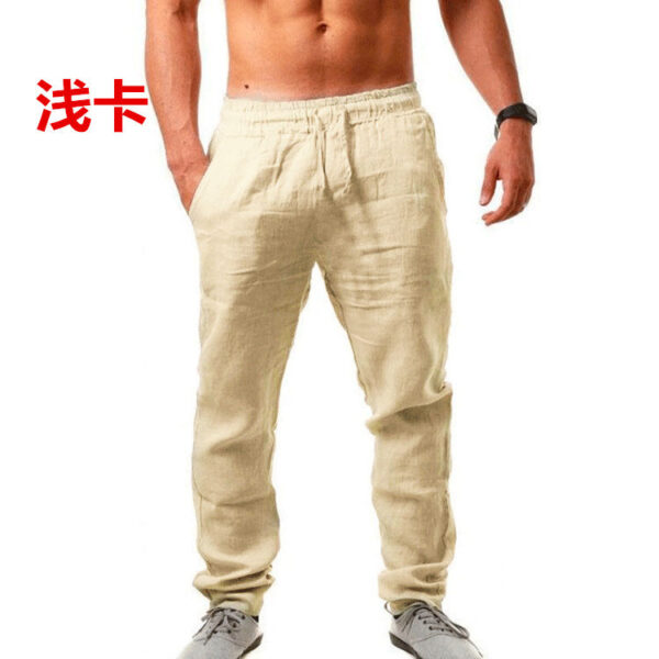 Summer Men's Breathable Linen Loose Leisure Sports Trousers - Image 5