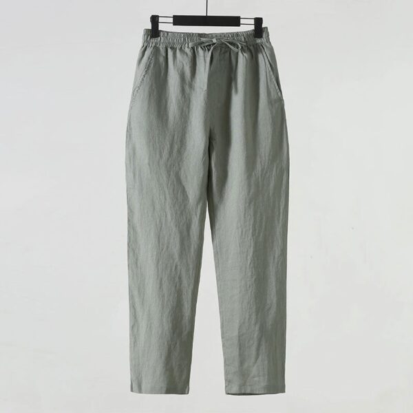 Men's Loose Plus Size Cotton And Linen Cropped Casual Pants - Image 5