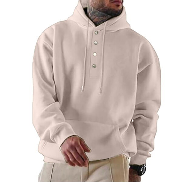 Men's Loose Fitting Casual Hooded Sweater - Image 3