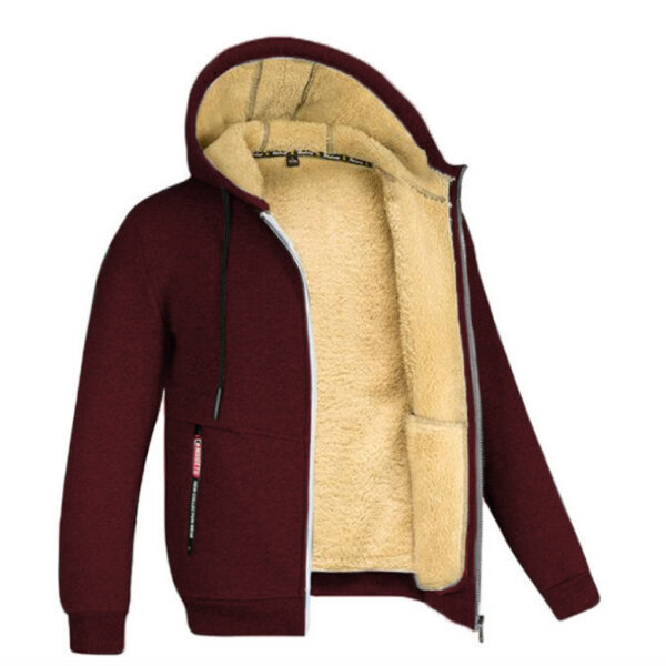 Trendy Handsome All-matchloose Coat Fleece-lined Thickened Men's Clothing