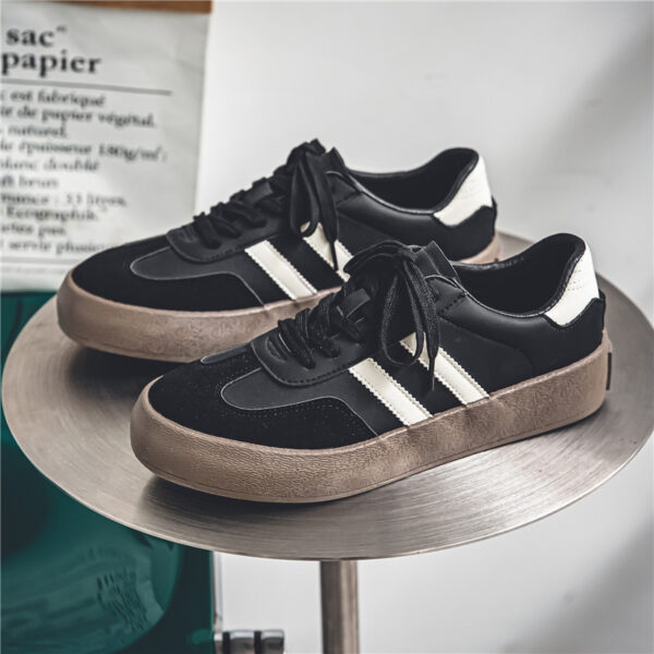 All-matching PU Leather Couple Flat Sneakers Men - Image 2