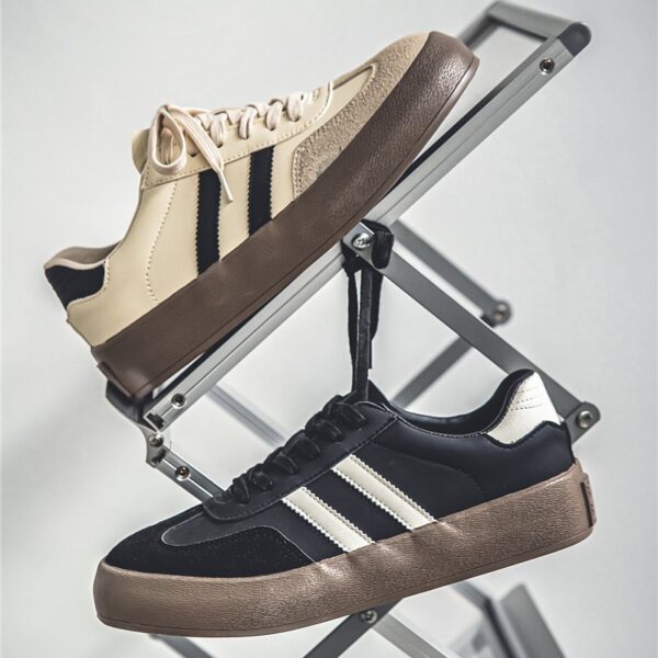 All-matching PU Leather Couple Flat Sneakers Men - Image 3