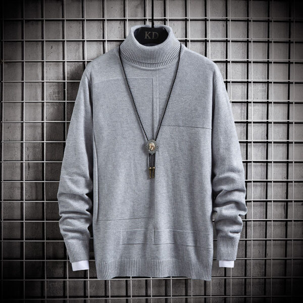 Student High Neck Pullover Knitted Sweater - Image 3