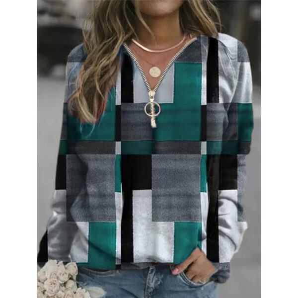 Women's Tops Checkered Sweaters Fleece Jackets - Image 7