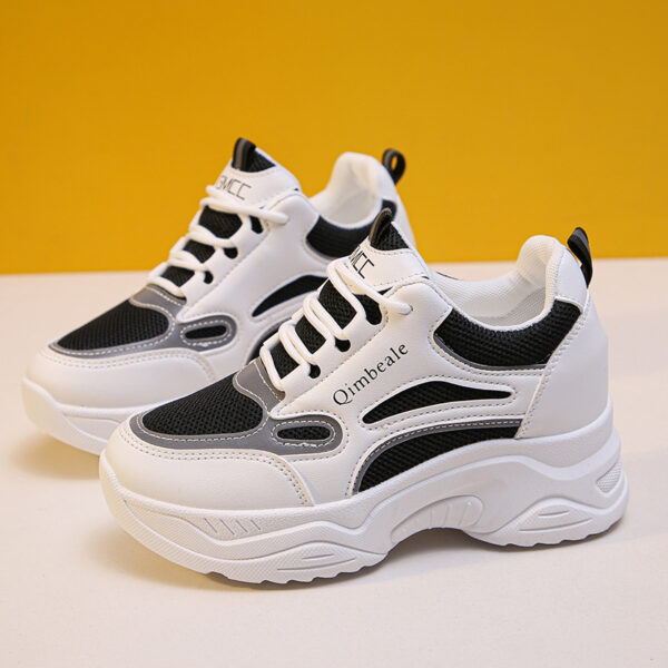 Height Increasing Insole Dad Shoes Mesh Casual Sneakers Platform Running Tourism White Shoes - Image 6