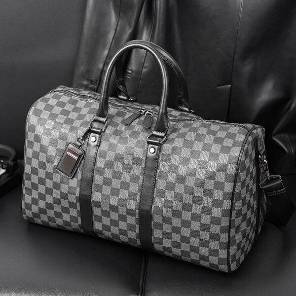 Large Capacity Short Distance Crossbody Bag Korean Plaid Travel Handbag - Image 7