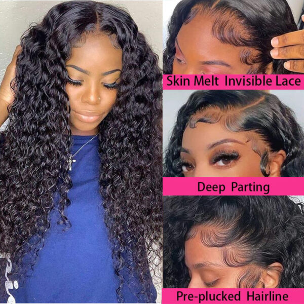 Deep Wave T Part Frontal Wig Human Hair Headgear - Image 3